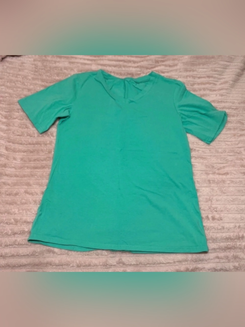 Women's Teal V-Neck Top size S unbranded